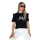Moteriški juodi marškinėliai Joy 