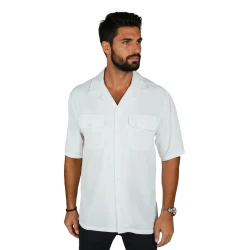 Vyriški balti marškiniai trumpomis rankovėmis Kenat