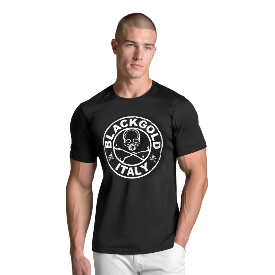 Vyriški juodos spalvos marškinėliai Blackgold Marškinėliai su užrašais
