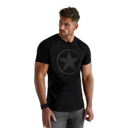 Vyriški juodos spalvos marškinėliai Star