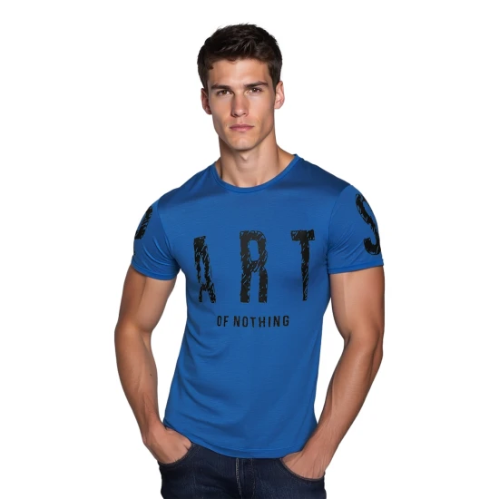 Vyriškli mėlyni marškinėliai Part Marškinėliai su užrašais