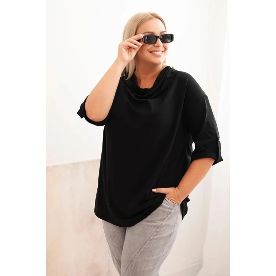 Moteriška juoda palaidinė Tera PLIUS dydis moterims