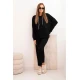 Moteriškas juodas laisvalaikio komplektas Nela Sportiniai kostiumai