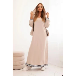 Moteriškas šviesiai rusvas laisvalaikio komplektas Donan