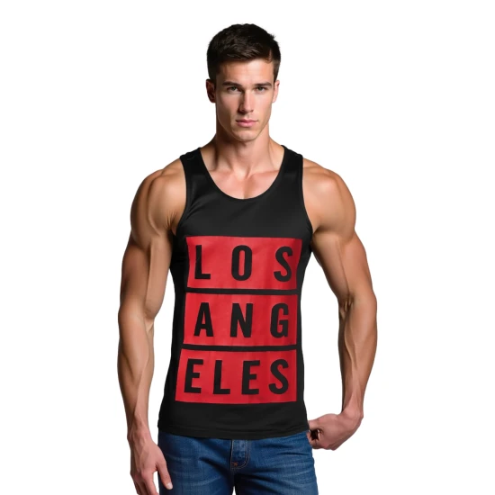 Vyriški juodi marškinėliai Los Angeles Marškinėliai su užrašais