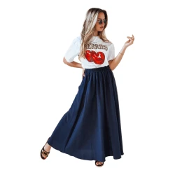 Moteriškas tamsiai mėlynas sijonas Ferry