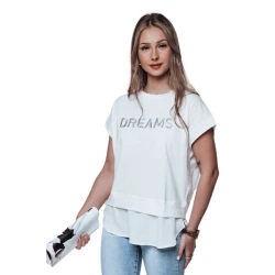 Moteriški baltos spalvos marškinėliai Dreams
