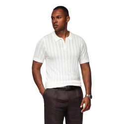 Vyriška baltos spalvos polo marškinėliai Elegant