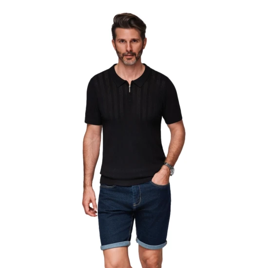 Vyriška juodos spalvos polo marškinėliai Elegant POLO marškinėliai