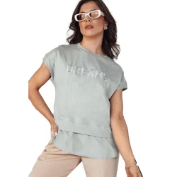 Moteriški pilkos spalvos marškinėliai Dreams