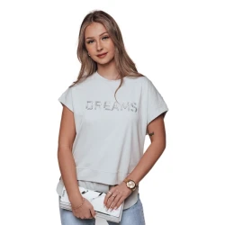 Moteriški šviesiai pilkos spalvos marškinėliai Dreams