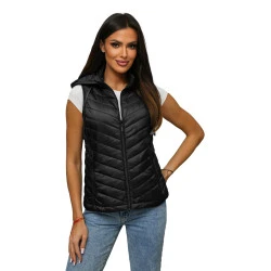 Moteriška juoda liemenė su gobtuvu Percy