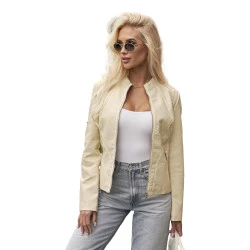 Moteriška rusva odinė striukė Emeli