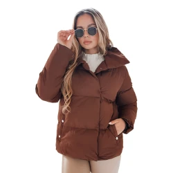 Moteriška žiemeinė tamsiai rudos spalvos striukė Lari