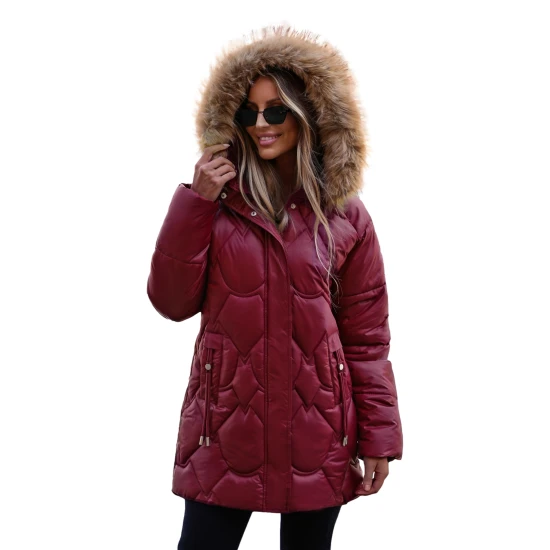 Moteriška žieminė bordo spalvos striukė Verni Moteriškos striukės