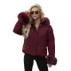 Moteriška žieminė bordo spalvos striukė su kailiuku Evin Striukės