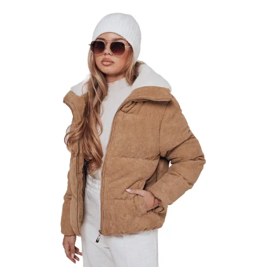 Moteriška žieminė šviesiai ruda striukė Trendy Moteriškos striukės