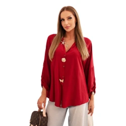 Moteriški raudonos spalvos marškiniai Lens