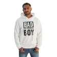 Мужской белый свитшот с капюшоном Bad