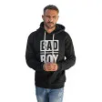 Мужской чёрный свитшот с капюшоном Bad