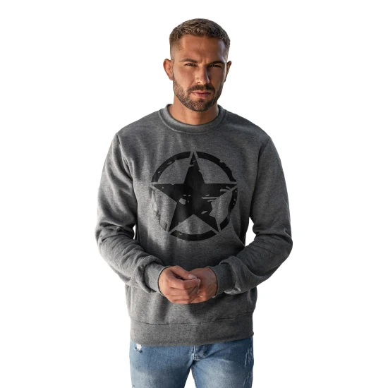 Vyriškas tamsiai pilkas džemperis Military star Džemperiai be gobtuvo