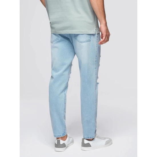 Vyriški šviesiai mėlynos spalvos džinsai Cart