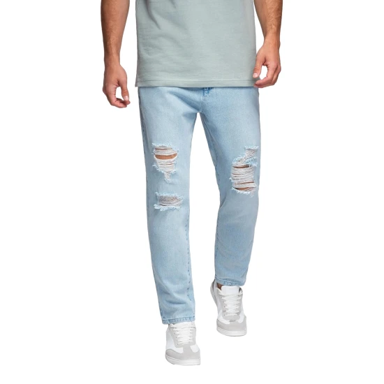 Vyriški šviesiai mėlynos spalvos džinsai Cart