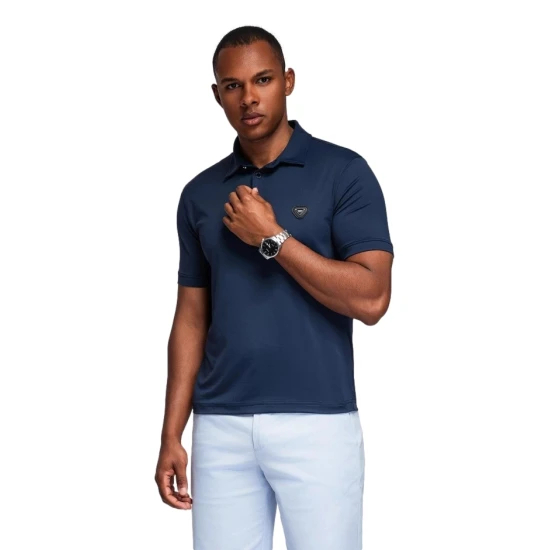 Vyriški tamsiai mėlyni polo marškinėliai Exim POLO marškinėliai