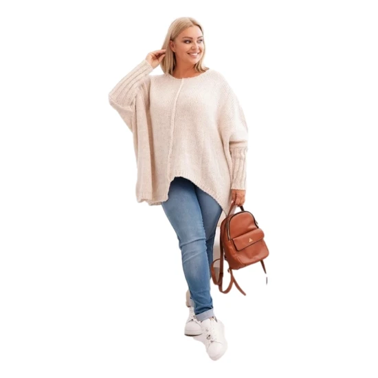 Moteriškas šviesiai rusvas megztinis Lori Moteriški megztiniai