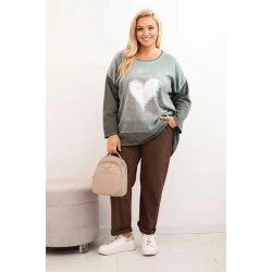 Moteriškas chaki megztinis Love
