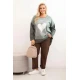 Moteriškas chaki megztinis Love Moteriški megztiniai
