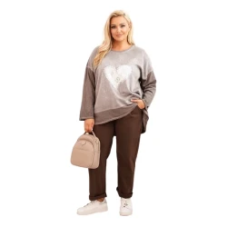 Moteriškas rusvas megztinis Love