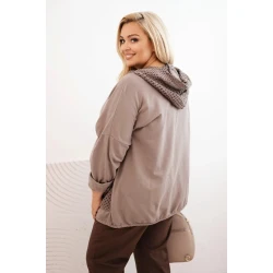 Moteriškas pilkas megztinis su gobtuvu Alba