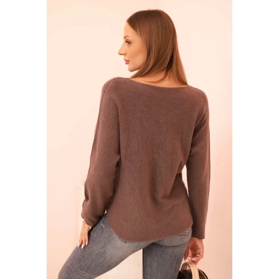 Moteriškas rudas megztinis Remo Moteriški megztiniai