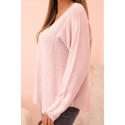 Moteriškas šviesiai rožinis megztinis Remo