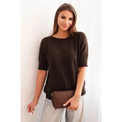 Moteriškas tamsiai rudas megztinis Aleta