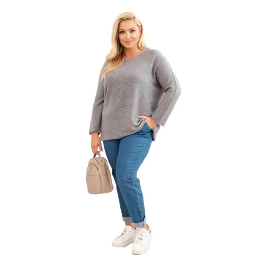 Moteriškas tamsiai rusvas megztinis Minos Megztiniai