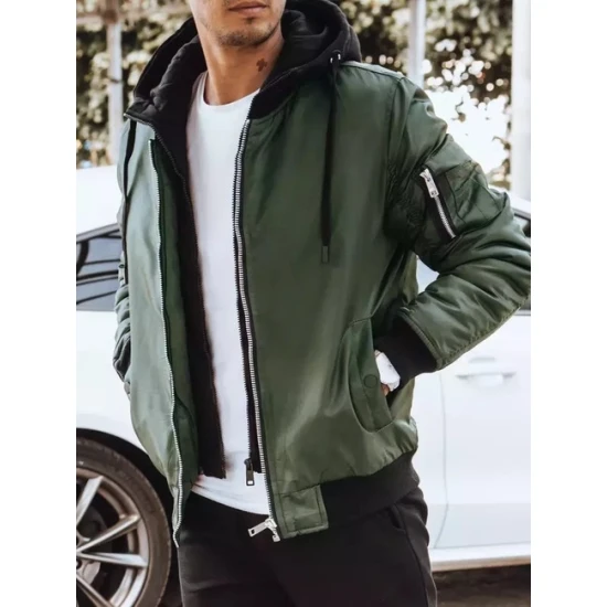 Vyriška žalia striukė su gobtuvu Moon Rudeninės / Pavasarinės