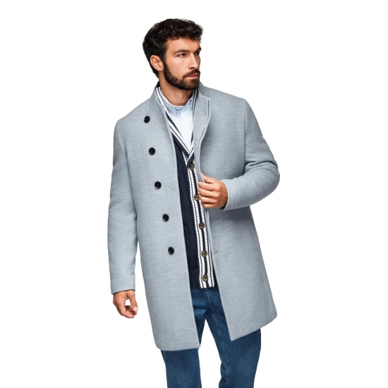 Vyriškas pilkas paltas Adre Vyriškos Striukės ir Paltai