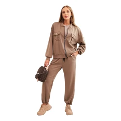 Moteriškas tamsiai rusvas  komplektas Marbel