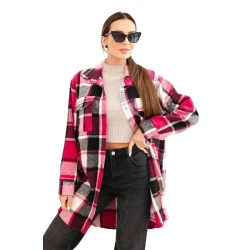 Moteriški rožiniai languoti marškiniai Veste