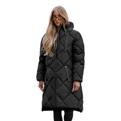 Ilga juoda žieminė striukė Steper