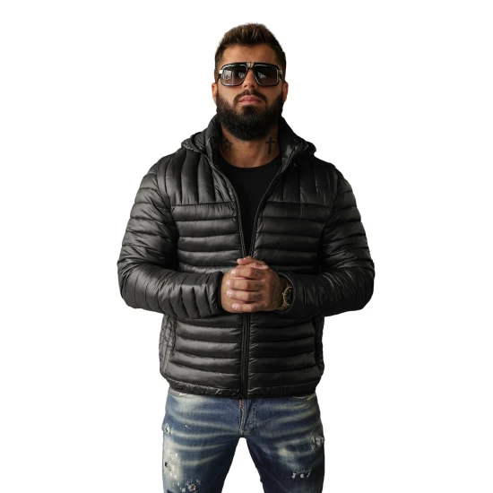 Vyriška juoda striukė Einar Vyriškos Striukės ir Paltai