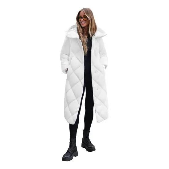Balta moteriška dygsniuota žieminė striukė Coco JS/5M3173/281