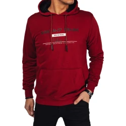 Vyriškas bordo džemperis su gobtuvu Denim