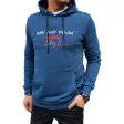 Мужской синий свитшот с капюшоном Denim