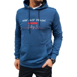 Vyriškas mėlynas džemperis su gobtuvu Denim