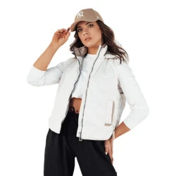 Moteriška balta liemenė su gobtuvu Teros