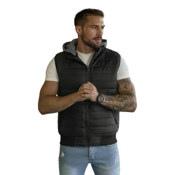 Black hooded vest Naron