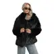Moteriška juoda kailinė striukė Moda